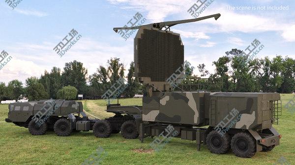 images/goods_img/20210312/3D MAZ 74106 with 64N6 Big Bird Radar Camouflage Rigged model/5.jpg